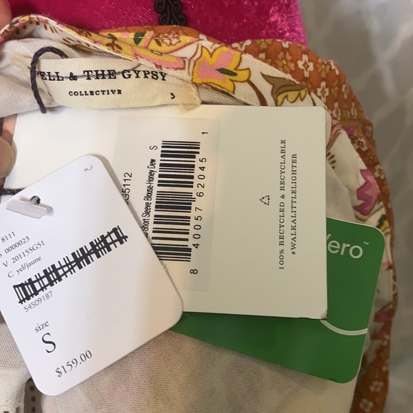 ✨🌙 Spell Portobello Road Short Sleeve Blouse in Honey Dew size S - Picture 12 of 16